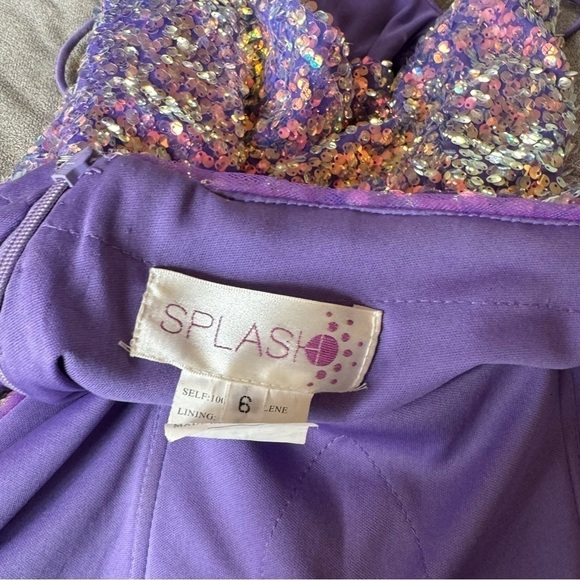 Light purple irridescent sequin mini bodycon prom formal dress sz 6 - Picture 6 of 8